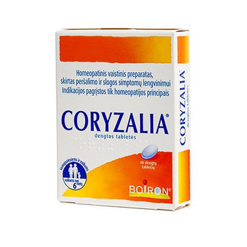 Coryzalia Homeopathic tablets for colds and flu, 40 Tabs